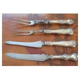 U - VINTAGE STERLING SILVER CARVING KNIVES & FORKS