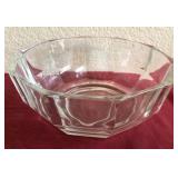U - MCM CRYSTAL CLEAR PANELED GLASS BOWL (ITALY)