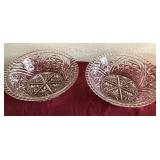 U - LOT OF TWO CUT GLASS BOWLS (L91)