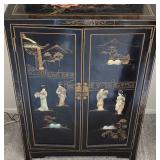 U - CHINESE BLACK LACQUER / INLAY CHEST (A23)
