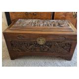U - VINTAGE CARVED CHEST 14X13X27' (M26)