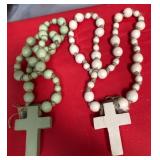 43 - WOODEN BEADED CROSS NECKLACES (B99)