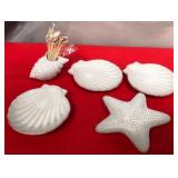 43 - CERAMIC SEASHELL DISH SET