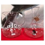43 - GLASS PITCHER AND DECANTER