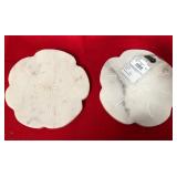 43 - MARBLE FLORAL COASTERS PAIR