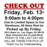AUCTION PICK UP DAY & HOURS