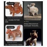 F - PRE-COLUMBIAN COLIMA POTTERY DOG EFFIGY VESSEL