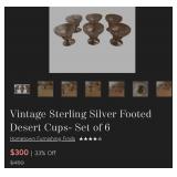 F - VINTAGE STERLING SILVER & GLASS COMPOTE DISHES