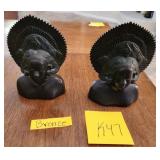 F - PAIR OF BRONZE BOOKENDS (K47)