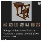 F - VINTAGE STUDENT DESK / CHAIR SET (R32)