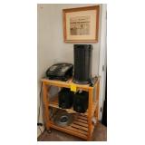 F - FRAMED ART, FOOT MASSAGER, SPEAKERS, STAND