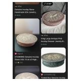 F - VINTAGE INCOLAY STONE JEWELRY BOX (K50)