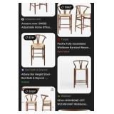 F - PAIR OF MATCHING COUNTER HEIGHT STOOLS (K18)
