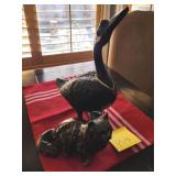 F - CARVED DUCK FIGURE 17'T & CAT FIGURE (K9)