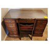 F - HOME OFFICE DOUBLE PEDESTAL DESK WITH CHAIR