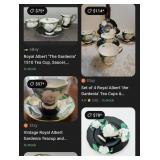 F - ROYAL ALBERT THE GARDENIA TEA SET (K7)