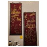 F - TWO ASIAN ART PANELS FRAMED (L65)