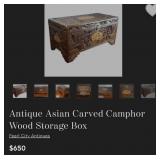 F - VINTAGE CARVED CHEST 24X39' (L48)