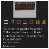 F - BOOKCASE WITH NATIONAL GEOGRAPHIC BOUND MAGS