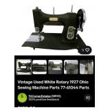 F - VINTAGE WHITE CABINET SEWING MACHINE (R29)
