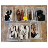 F - SEVEN PAIR OF WOMEN'S SHOES SIZE 9/9.5 (L45)
