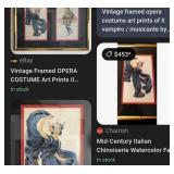 F - VINTAGE ART PRINT OF IL VAMPIRO COSTUME FRAMED