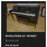 F - WURLITZER PIANO WITH BENCH (K24)