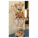 K - CAPODIMONTE STYLE VASE WITH STAND 33'T