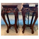 K - TWO PIECES CARVED WOOD STANDS 25'T