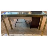 K - BRASS & GLASS CONSOLE TABLE