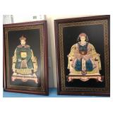 K - CHINESE EMPEROR & EMPRESS RELIEF CARVED ART