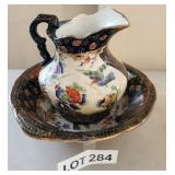 K - CHINESE CERAMIC PITCHER & BASIN