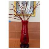 K - DECORATIVE CERAMIC VASE WITH WILLOW SPRAY