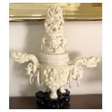 K - VINTAGE CHINESE CARVED INCENSE BURNER