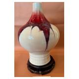 K - DECORATIVE CHINESE CERAMIC VASE 14.5'T