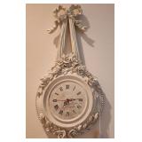 K - RIBBONS & ROSES WALL CLOCK 27'L