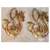 K - TWO PIECES DRAGON WALL DECOR 22'L EA