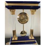 K - VINTAGE PORTICO STYLE MANTEL CLOCK 20.5'T