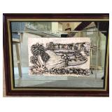 K - STERLING SILVER RELIEF ARTWORK FRAMED W/COG