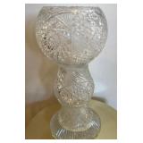 K - VINTAGE CUT CRYSTAL CENTERPIECE 15.5'T