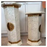 K - TWO PLANT / CURIO DISPLAY STANDS 24' & 30'TALL