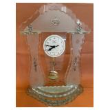 K - VINTAGE ITALIAN GLASS MANTEL CLOCK 20X18'