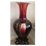 K - VINTAGE CHINESE PORCELAIN FLOOR VASE & STAND