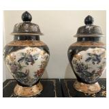 K - PAIR OF CHINESE PORCELAIN GINGER JARS 13'T