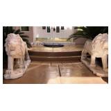 K - PAIR OF LARGE TEMPLE LIONS 41X57'EA