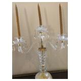 K - CRYSTAL CANDELABRA WITH CANDLES