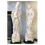 K - PAIR OF ASIAN CERAMIC STATUETTES 32'T