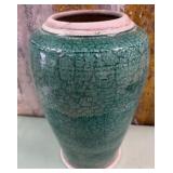 11 - VINTAGE SEMI-GLAZE POTTERY VASE 14'T (P22)