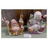 11 - TWO LAUGHING BUDDHA FIGURES (P27)