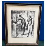 11 - HONORE DAUMIER LITHO ART FRAMED 19X12'